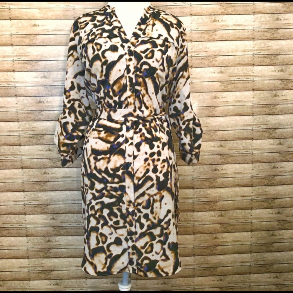 Shirt dress - leopard print